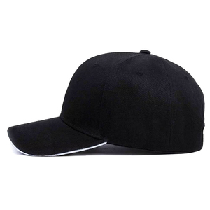 Gorra de béisbol de algodón negra de 6 paneles Vintage, sombrero de papá en blanco Unisex con logotipo bordado personalizado, nuevos sombreros de algodón clásicos lisos - Product Image 2