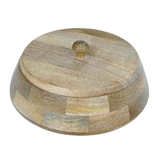Casserole en bois classique durable et écologique avec couvercle, récipient de stockage alimentaire pour chapati et roti, garde les aliments au chaud - Product Image 3