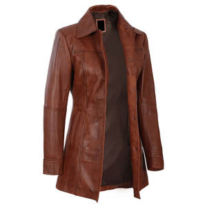 Nuevo diseño de abrigos de cuero cálidos de Invierno para mujer, abrigos de cuero real transpirables personalizados para mujer para damas - Product Image 4