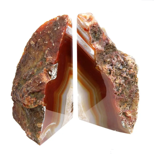 Serre-livres en pierre jaune cornaline Agate serre-livres en cristal serre-livres en pierres précieuses agate naturelle guérison chakra pierre cristal grossiste - Product Image 5