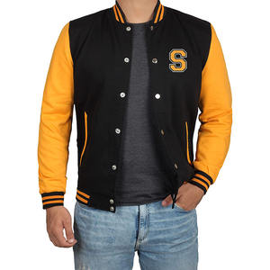 Veste d'hiver brodée en chenille à prix réduit OEM manches en cuir vestes d'université de baseball Letterman pour hommes - Product Image 3