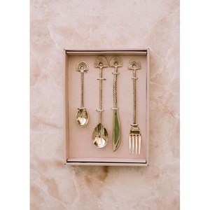 Couverts en acier inoxydable avec manche en bois, service de table moderne et en argent, vaisselle de luxe pour restaurant, mariage, maison, hôtel, livraison gratuite - Product Image 5