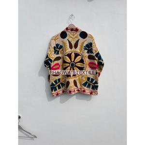 Suzani broderie coton veste Kimono veste à la main doux TNT tissu veste cadeau pour la Saint-Valentin fête porter - Product Image 2