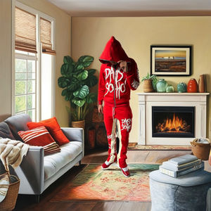 Survêtement de créateur Slim Fit pour hommes deux pièces survêtement costume élégant vêtements de sport tenue athlétique pour l'entraînement - Product Image 2