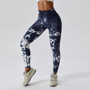 Hot Sale High Waist Quick Drying Peach Hip <b>Butt</b> <b>Lift</b> Yoga Pants for Women Tie-Dye Seamless <b>Leggings</b> with Elastic Closure - Product Image 2