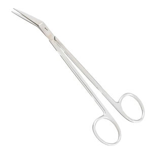 Ciseaux à gomme médicaux finis pour gaucher Lame en acier inoxydable Pointe émoussée et confortable pour dentiste Ciseaux à gomme d'hôpital - Product Image 1