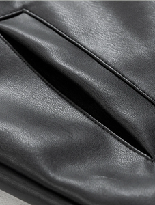 Veste en cuir PU personnalisée pour homme, respirante, streetwear, mode, vestes pour homme, design simple, vente en gros, veste zippée pour homme - Product Image 2