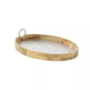 Bandeja de madera sostenible artesanal personalizable, moderna y decorativa para el hogar o el hotel - Product Image 3