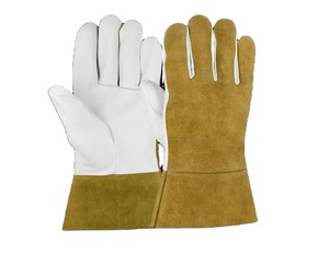 Gants de sécurité industriels en cuir de vachette pleine fleur et cuir de chèvre grainé, avec doublure ignifuge, excellente protection des mains pour le soudage TIG - Product Image 2