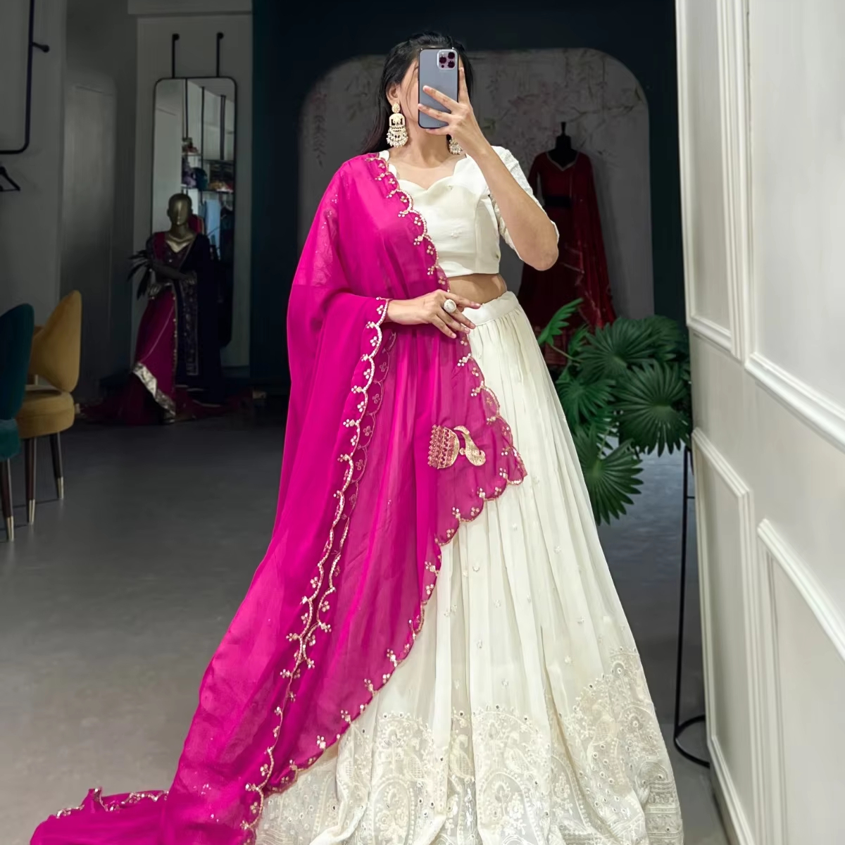 white christmas dresses Traditional Rajasthani Lehenga Choli For Girls main image 0