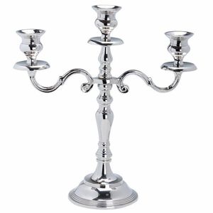 Candélabre élégant en métal argenté avec gouttelettes de cristal pour la décoration de la maison de luxe et la célébration de mariage - Product Image 4
