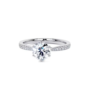 Bague en diamant de laboratoire de mariage 14K or blanc bijoux ronds F couleur VS1 clarté pour la fabrication de bijoux certifiés IGI - Product Image 2