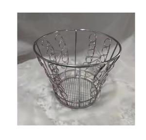 Panier de rangement rond en fil métallique empilable noir avec poignées pour l'organisation de la maison - Product Image 5