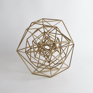 ประติมากรรมทางเรขาคณิตโลหะอาจจะทำจากโลหะสีทองหรือทองเหลืองประติมากรรมขัดทันสมัยวัสดุที่แน่นอนและขนาด - Product Image 1