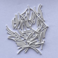Perles de tube longues courbées en argent sterling 925 de 2 mm 15 mm, gros trou épais, coupe diamant, perles de designer faites à la main, entretoises