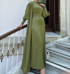 Abaya musulmane pour femmes de qualité supérieure en gros OEM, robe musulmane pour femmes, abaya ouverte de Dubaï, robe femme élégante et modeste - Product Image 2