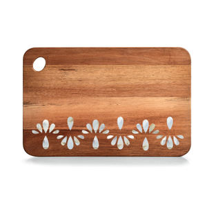 Planche à découper en bois d'acacia écologique Bloc à découper rectangulaire durable pour cuisine et restaurant servant des pizzas au fromage et des aliments - Product Image 1