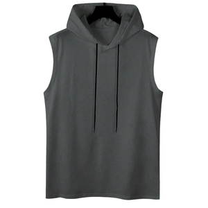 Conception de logo personnalisé gilet sans manches musculaire grande taille chemise à capuche débardeur Fitness décontracté sport Gym vêtements d'extérieur hommes débardeurs - Product Image 1