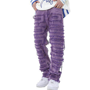 Pantalon empilé pour hommes en toile de haute qualité décontracté taille élastique conception légère épaisseur personnalisable concevoir votre propre vente en gros - Product Image 1