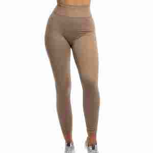 Leggings de yoga tricotés taille haute à effet ventre plat avec logo personnalisé, séchage rapide et respirants, grandes tailles pour femmes - Product Image 2
