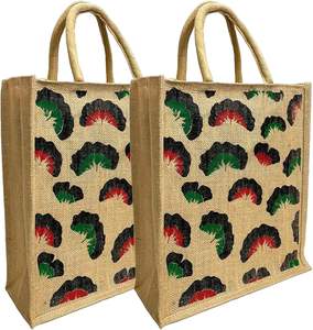 Bolsa de Compras Ecológica de Yute con Diseño de Dibujos Animados, Logotipo Personalizado Impreso, al Mejor Precio del Mercado para Regalo - Product Image 2