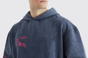 Sweat à capuche personnalisé High Street Vintage délavé à l'acide Streetwear Taille et couleurs personnalisées Sweats à capuche délavés par teinture pour hommes - Product Image 3