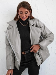 Meilleure vente de veste bouffante en coton respirant pour femmes avec fermeture à glissière Logo personnalisé Dernier design Rembourrage à bulles tricoté - Product Image 3