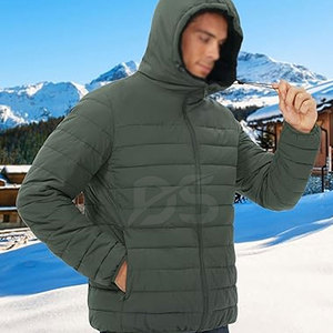 แจ็คเก็ตพัฟเฟอร์มีฮู้ดน้ำหนักเบาคุณภาพสูงสำหรับผู้ชายรุ่นใหม่ล่าสุด พร้อมโลโก้ด้านหน้า ระบายอากาศได้ดี เป็นมิตรกับสิ่งแวดล้อม MOQ ต่ำ - Product Image 3