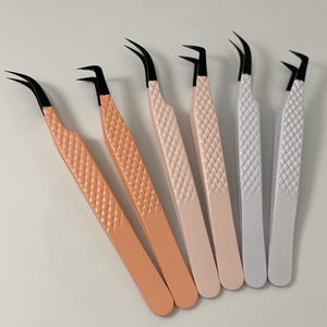 Vente en gros, pince à cils personnalisée, pincettes en métal, Extension de cils incurvée avec Logo et étui - Product Image 6