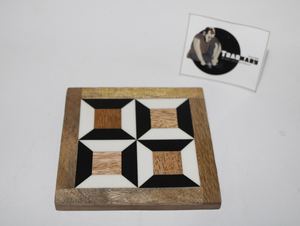 Resin Inlay Coaster in Black & White Pattern Tabletop Coasters From Tradnary Exim Pvt Ltd - Product Image 3