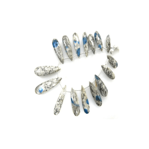 8 ''K2 Jaspe Briolette Longues Gouttes Larmes 16pc Perles De Pierre Rose De Qualité Supérieure Pour La Fabrication De Bijoux Taille 10x23-11x38mm 4mm - Product Image 2