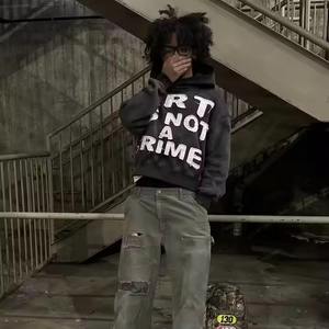 100% coton broderie Vintage ciré en détresse recadrée à capuche Sunfaded acide lavé conception personnalisée des fabricants ensemble élégant - Product Image 6