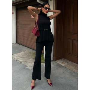 ชุดลำลองผ้าริบลายกุหลาบพร้อมปกตั้ง รุ่น 9946 - Product Image 5