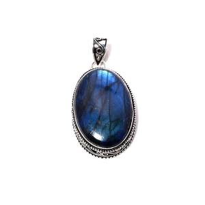 Pendentif Labradorite en Argent Sterling 925 Plaqué Or Collier Labradorite Naturelle Fait à la Main pour Femmes Fiançailles - Product Image 4