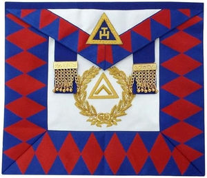 Tablier maçonnique Royal Arch Grand Chapter (cuir d'agneau/cuir synthétique) brodé, à coudre, rembourrage arrière doux importé, personnalisable - Product Image 5