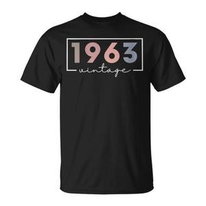 T-shirt vintage del 1963, regalo per il 60° compleanno per le donne, camicia in cotone nero - Product Image 1