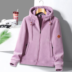 Sudadera con capucha de lana de poliéster/algodón unisex de alta calidad con media cremallera teñida lisa de invierno con logotipo de impresión personalizada - Product Image 4