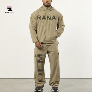 Chaqueta con cremallera de talla XL personalizada para hombre, pantalones holgados, rompevientos deportivo para gimnasio para entrenamiento de invierno, técnicas estampadas para correr - Product Image 1