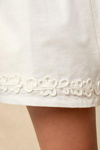 Usine personnalisée été 100% coton respirant broderie florale décontracté femmes Shorts mode taille élastique Shorts de plage - Product Image 5