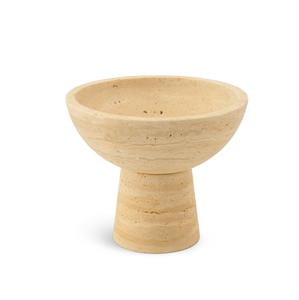 Cuenco de mármol blanco de forma redonda con base de pedestal de metal dorado, cuenco decorativo para mesa, soporte para frutas, Decoración de cocina, exhibición de acento - Product Image 2