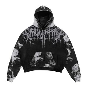 Sweat à capuche d'hiver surdimensionné en coton épais 100 % personnalisé OEM/ODM, brodé uni, coupe classique, style streetwear - Product Image 3