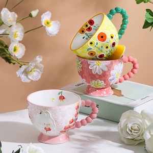 BRUSHSTROKE BLISS Tasses à café en céramique modernes avec poignée design Résistantes à la chaleur Micro-ondes et lave-vaisselle compatibles Logo personnalisable - Product Image 1