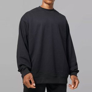 Moda al por mayor hombres en blanco de gran tamaño de cuello redondo sudadera pulóver Premium 100% algodón personalizado sudaderas con capucha y sudadera - Product Image 3