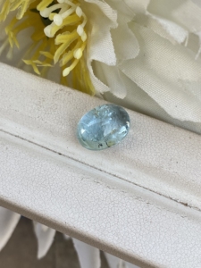 Cabochon ovale de couleur supérieure en pierres précieuses en vrac aigue-marine naturelle de 5.72 carats avec un bon lustre pour la fabrication de bijoux aigue-marine naturelle - Product Image 3