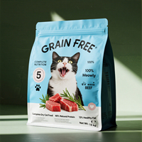 Sacs d'emballage pour aliments pour animaux de compagnie imprimés sur mesure, en plastique laminé, à fond plat, pour aliments secs pour chiens et chats