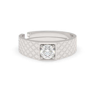 NOVAMART Fine Men's <b>Cross</b> Band <b>Ring</b> 925 Sterling <b>Silver</b> with Diamond 10K Gold Platinum Statement Religious (Christian) Invisible - Product Image 1