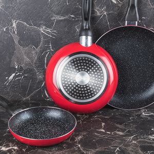 Set di pentole SAN IGNACIO Cassel da 12 pezzi in acciaio inox con padelle (16/20/24 cm) SAN IGNACIO Rosso&Marmo pressato - Product Image 5