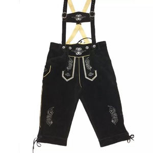 OEM Personnalisé Nouveaux Shorts Lederhosen Bavarois Dorés pour l'Oktoberfest Unisexe Allemagne Traditionnels Taille Moyenne Écologiques à Boutons - Product Image 5
