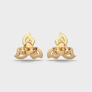 Boucles d'oreilles clous en diamant de laboratoire Swirl, certifiées IGI, or rose/blanc/jaune 14 carats, design trois pierres, pour anniversaire et cadeau de fête - Product Image 4