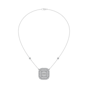 950 colgante de platino con corte brillante VVS Moissanite cadena de eslabones de moda mujeres OEM ODM compromiso ocasión collar hecho India - Product Image 1